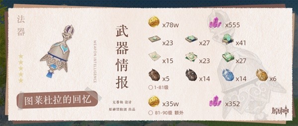《原神》图莱杜拉的回忆突破材料收集指南